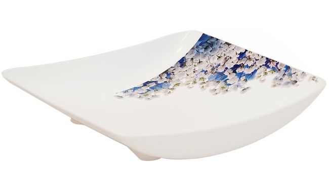 طبق زهور زرقاء ديكو * 30 (بلاستيك ام)