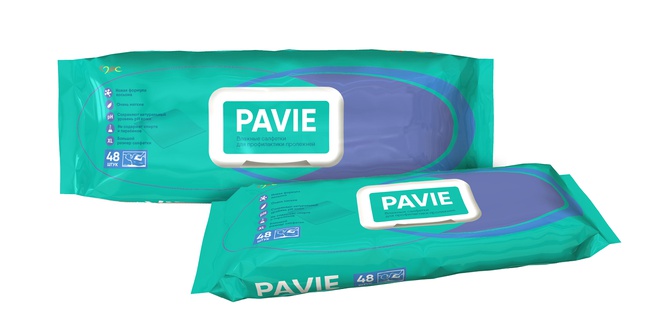 Влажные салфетки для взрослых, противопролежневые "Pavie"