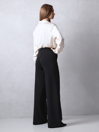 Брюки палаццо широкие на резинке