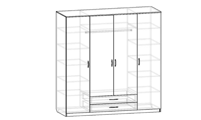 шкаф для одежды 4-х дверный