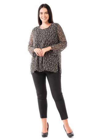 Блузка большого размера с подкладкой из шифона