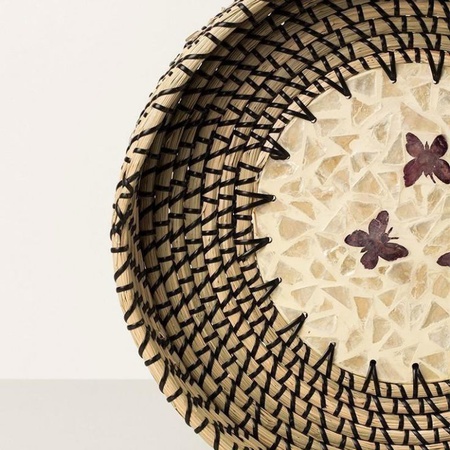 Высококачественный сервировочный поднос из ротанга, ручной работы