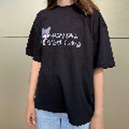 Чёрная оверсайз футболка с принтом