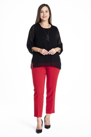 Блузка большого размера с подкладкой из шифона