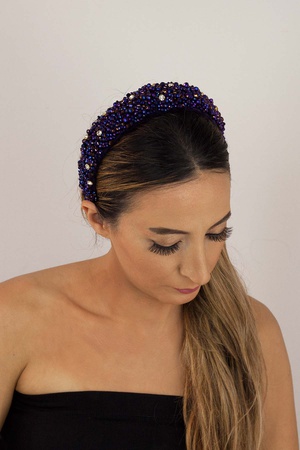 Бижутерия Кристалл Ручной Работы Блестящий Камень Толстый Бархат Корона Слива