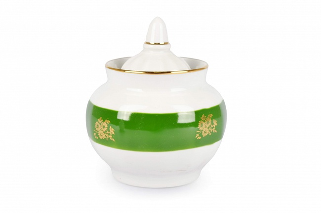 Сахарница 600 мл Гранатовый Зеленый борт