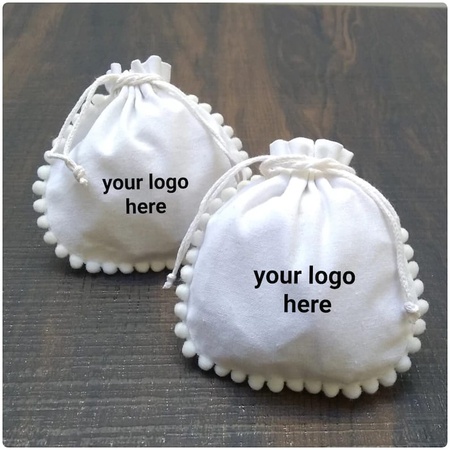 Белый хлопковый мешочек на шнурке, мешочек из ювелирного хлопка, мешочек с индивидуальным логотипом, мешок с индивидуальным логотипом, подарочные мешочки, косметичка