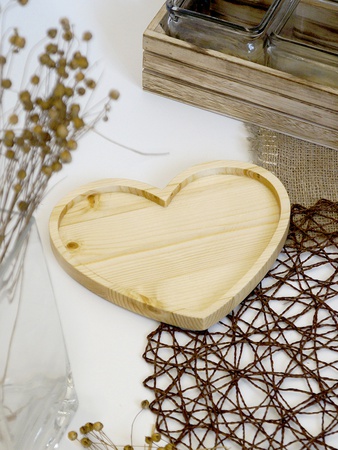 Менажница Сердце, 1 секция, ширина 180мм, длина 210мм