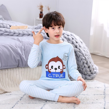 Комплект нижнего белья с надписью из чистого хлопка, новые большие детские пижамы, длинная детская одежда для подростков