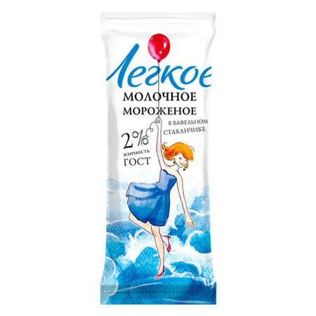 Легкое молочное мороженое с ванильным вкусом