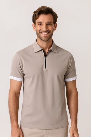 Футболка-поло мужская с молнией