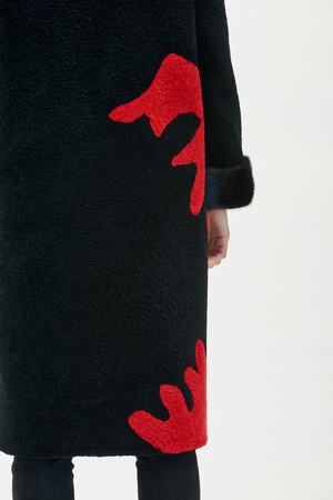 Ceket kadın Silverfox model 806 Siyah trim kürk vizon