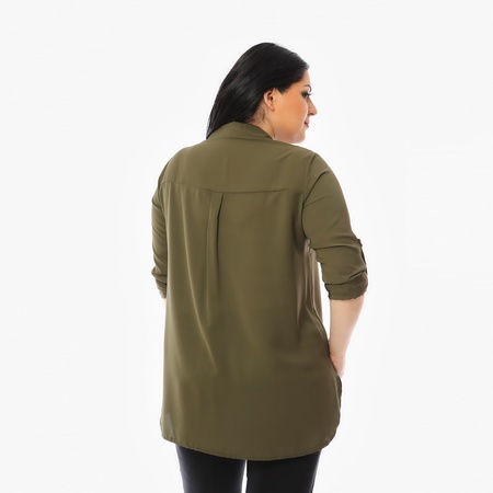 Шелковая креповая рубашка большого размера