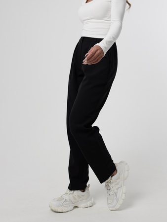 Классические брюки черные больших размеров трубы зауженные