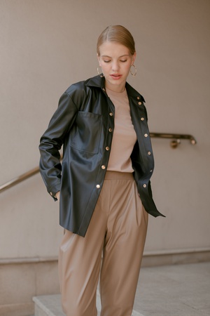 Рубашка на кнопках кожзам  '20