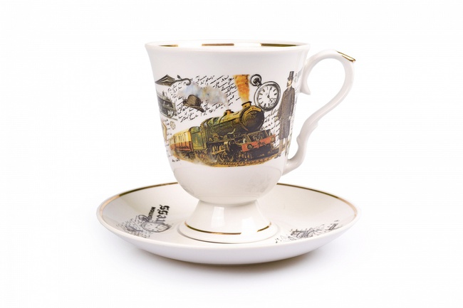 Бокал с блюдцем 600 мл Джентельмены (Классический)