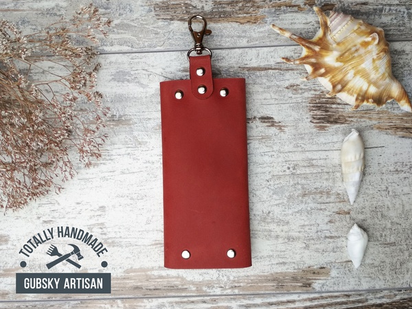 Anahtarlar için anahtarlık çantası 6 Karabinalar hakiki deri