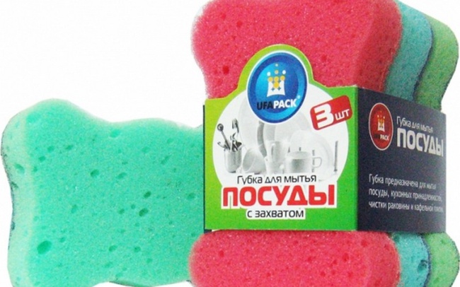 ГУБКИ ДЛЯ ПОСУДЫ «UFAPACK» "С ЗАХВАТОМ"
