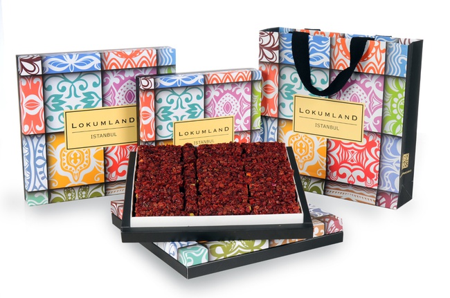 Zereşk Üzüm Kaplı Nar Aromalı Antep Fıstıklı Lokum