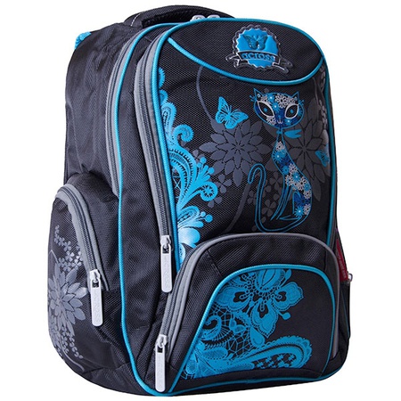 Рюкзак KB1522 Цвет: черный с синей отделкой