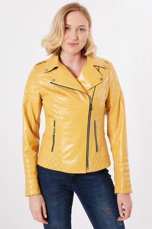 Quilted Women Leather Jacket (Slim Fit)
