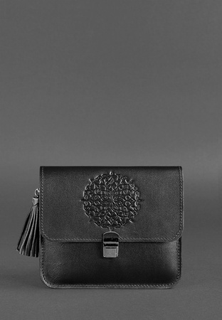 Кожаная женская бохо-сумка Лилу черная