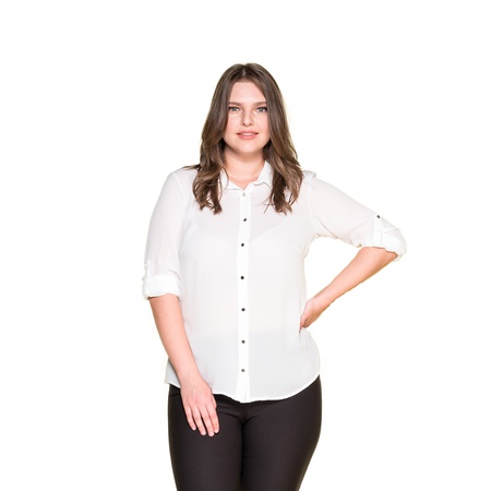 Büyük Beden Klasik Krep Gömlek