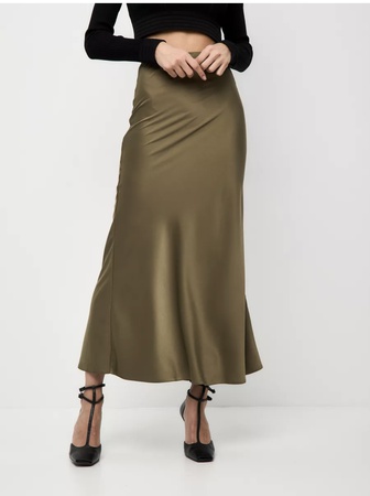 Long satin skirt