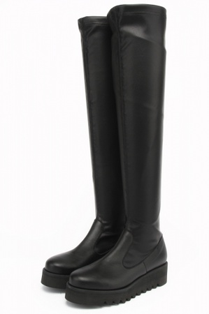 Schwarze Overknee-Stiefel s205