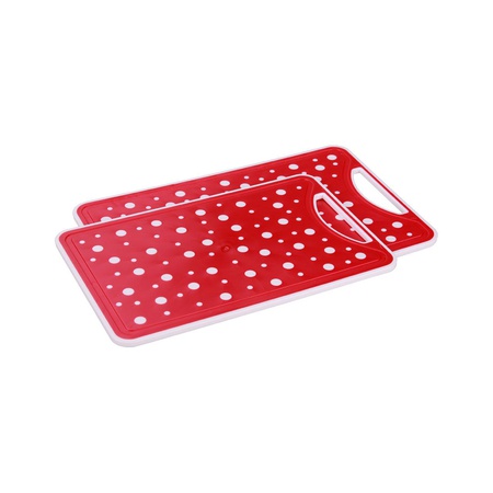 Schneidebrettset "Erbsen" (weiß-rot)