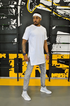 Футболка длинная белая Hi Mate