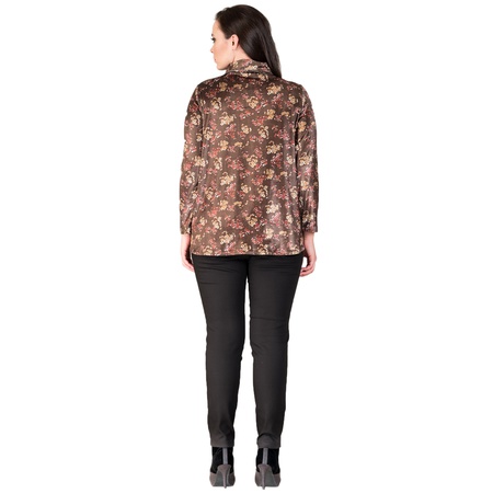 Büyük Beden Desenli Kadife Gömlek