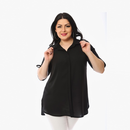 Шелковая креповая рубашка большого размера