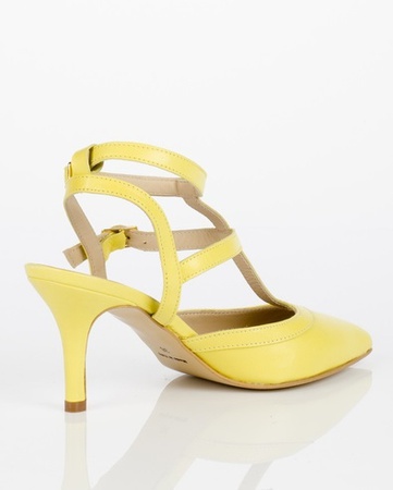 Желтые босоножки с ремешками k043
