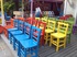 rustik country style table and chairs/ folding plywood chairs