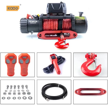 Электрическая лебедка, 12 В/24 В, грузоподъемность 13500 фунтов, подходит для использования в морской и автомобильной промышленности, дистанционное управление.