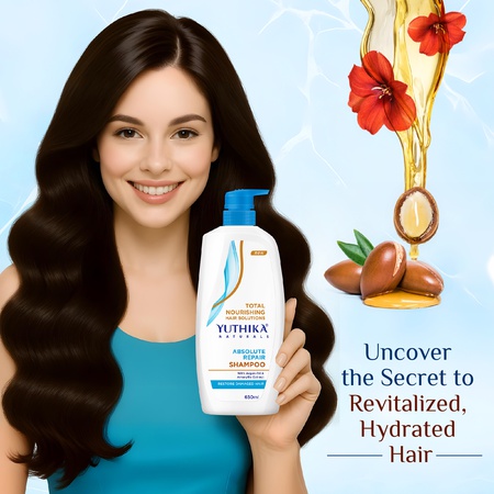 Yuthika Absolute Repair Shampoo For Damaged Hair 650ml |Total Nourishing Shampoo For Women & Men| Enriched With Argan Oil & Amaryllis Extract