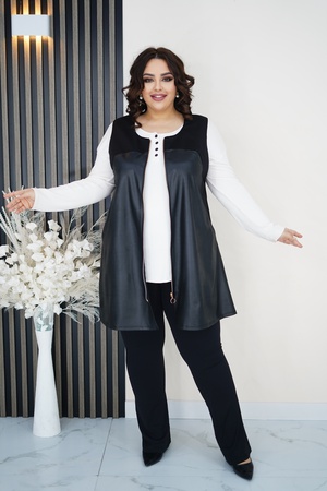 ЖИЛЕТ ИЗ ЭКОКОЖИ - АЖ004