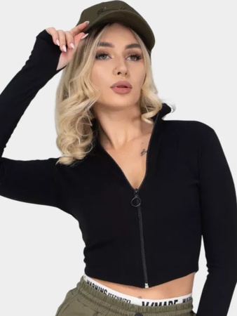 Лонгслив женский на молнии укороченный