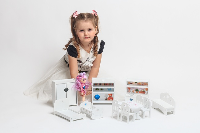 Furniture set for dolls 15-20 cm (without staining)
