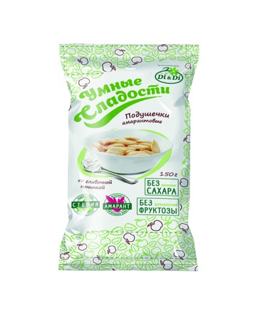 Умные сладости подушечки амарантовые с шоколадной начинкой и со сливочной начинкой 150 г