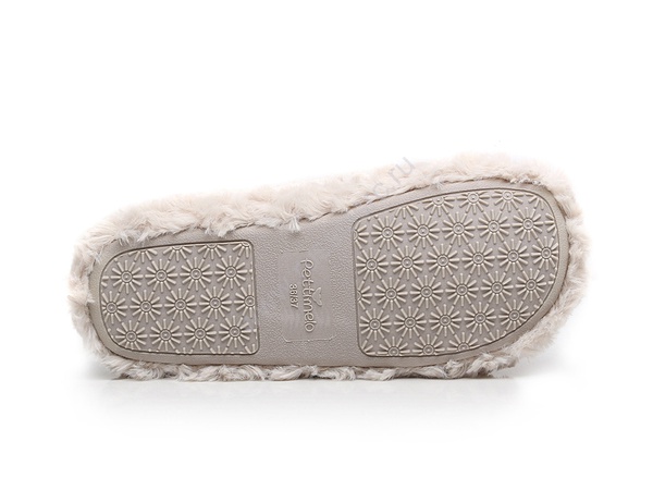 Тапочки с помпонами, усыпанные камнями L-302