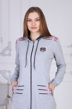 Женский костюм-туника большого размера с вышивкой на молнии IMPULSE на плечах