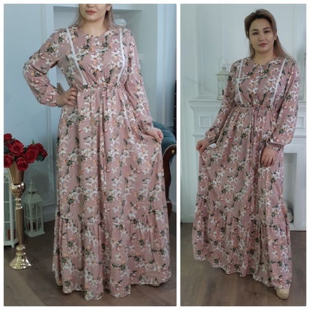 Штапельные платья, больших размеров с воланом ✨