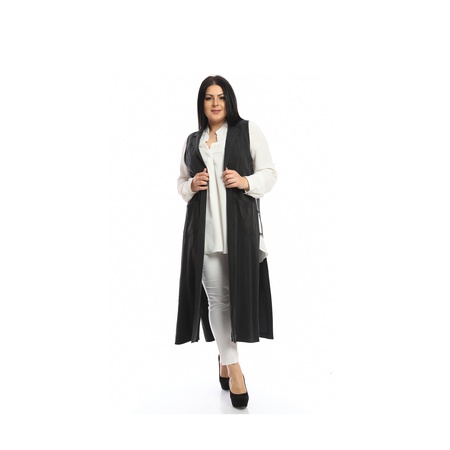 Büyük Beden Yanları Tokalı Yelek