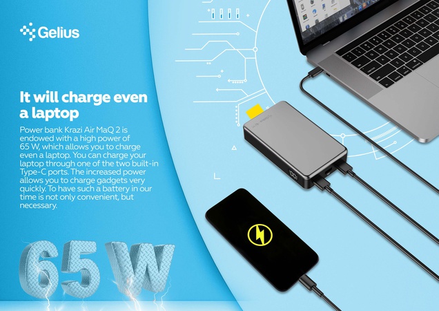 Powerbank Gelius von Krazi AIR MAQ2 20000 mAh 65W GP-PB305