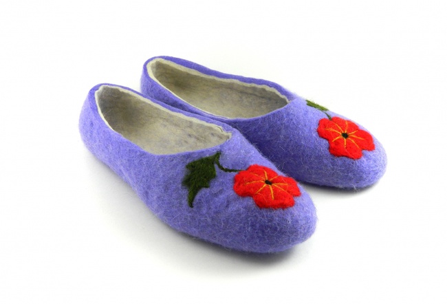 Войлочные тапочки «Мак»