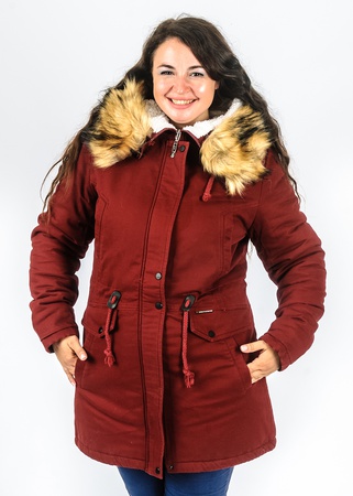 Парка джинсовая на овчине с мехом