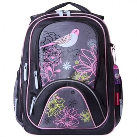 Рюкзак KB1520 Цвет: черно-розовый «птица»