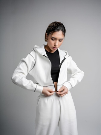 Костюм худи с копюшоном со штанами женский